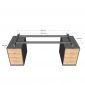 Bàn Gaming 160x70cm 2 hộc tủ gỗ cao su khung sắt GD68066