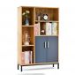 Kệ sách có tủ 80x25x122cm gỗ cao su chân sắt KS68209