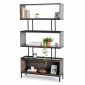 Kệ sách khung sắt 5 tầng gỗ cao su KS68210