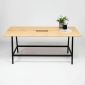 Bàn họp đứng 240x100x105cm gỗ cao su chân sắt chữ A HBMN037