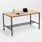 Bàn họp đứng 180x90cm gỗ cao su chân sắt lắp ráp hệ Minimal HBMN038