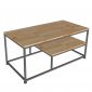Bàn trà phòng khách 100x50cm gỗ cao su khung sắt TK125