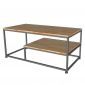 Bàn trà phòng khách 100x50cm gỗ cao su khung sắt TK125