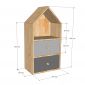 Hệ kệ tủ đề đồ cho trẻ 100x25x120cm gỗ cao su KTMN004