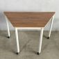 Bàn di động hình thang 120x60cm gỗ plywood chân sắt tròn FOS010