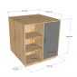Bàn đảo bếp mini hình vuông 80x80x85cm gỗ cao su mặt đá KISL003