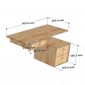 Bàn làm việc liền tủ cá nhân 120x50cm gỗ cao su BD68102