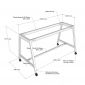 Bàn làm việc di động 140x70cm gỗ cao su chân sắt FOS016