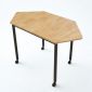Bàn di động FOS 120x60cm hình thoi gỗ cao su chân sắt FOS019