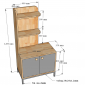 ​​​​​​​Kệ tủ đặt góc tường 60x35x120cm gỗ cao su chân sắt KGT68022