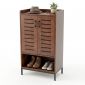 Tủ để giày 2 cánh 60x35x112cm gỗ cao su chân sắt KTB68141