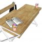 Bàn Học Sinh Liền Ghế Trường Nội Trú 120x100cm Gỗ Cao Su TK232