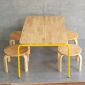 Bộ bàn mầm non chữ nhật 100x60cm và 4 ghế tròn gỗ KGD039