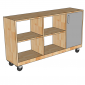 Kệ sách di động 120x30x60cm gỗ cao su KS68340