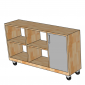 Kệ sách di động 120x30x60cm gỗ cao su KS68340