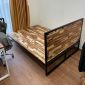 Giường ngủ gỗ tràm khung sắt lắp ráp GN68047
