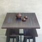 Combo bộ bàn cafe chữ nhật 70x70cm và 2 ghế đôn gỗ CBCF282