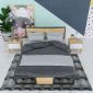 GN68007- Giường ngủ đơn giản khung sắt lắp ráp có đầu giường (1.6mx2mx30cm)