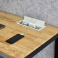 Bàn ZDesk tích hợp hộp điện âm bàn gỗ Cao Su chân sắt Rectang - ZD001
