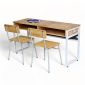 Combo bộ bàn học sinh có ngăn 140x50cm và 2 ghế học sinh BGHS007
