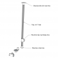HBON008 - Bàn cụm 4 Pipe Concept chân ống nước gỗ cao su ghép viền (120x240cm)