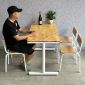 Bộ bàn ghế cafe, nhà hàng khung sắt gỗ cao su CBCF295
