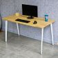 Bàn làm việc lắp ráp 140x60cm gỗ cao su chân sắt đa giác HBDG004