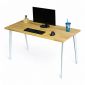 Bàn làm việc lắp ráp 140x60cm gỗ cao su chân sắt đa giác HBDG004
