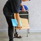 Ghế xếp văn phòng có bàn viết khung sắt bọc nệm HOGVP153