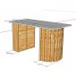 Bàn làm việc Semiorbis 140x70cm gỗ cao su chân cửa tủ BD68113