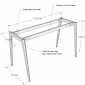 Bàn làm việc lắp ráp 140x60cm gỗ cao su chân sắt đa giác HBDG004