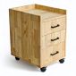 Tủ cá nhân di động 3 ngăn 50x40x50cm gỗ cao su TCN68044