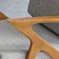 Ghế bàn Z Armchair khung gỗ cao su lót nệm bọc vải bố GCF184