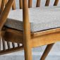 Ghế Genny 12 nan khung gỗ tự nhiên lót nệm bọc vải bố GCF183