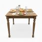 Bàn ăn Louis vuông 80x80cm chân gỗ họa tiết gỗ sồi BA68175