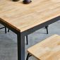 Combo bộ bàn ăn đơn giản và 4 ghế gỗ cao su chân sắt CBBA136