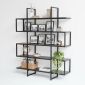 Kệ trưng bày S-SHELF khung sắt gỗ cao su KTB68032