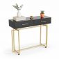 Bàn console có ngăn kéo 100x30x81cm gỗ cao su khung sắt CST074