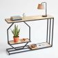 Bàn console 120x30x82cm gỗ cao su khung sắt CST073