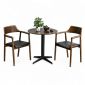 Combo bộ bàn cafe tròn 70cm và 2 ghế Hirosima gỗ CBCF306