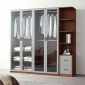 Hệ tủ quần áo 200x55x200cm gỗ cao su cửa kính TQA68049