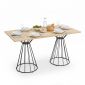 Bàn ăn chữ nhật 140x70cm gỗ cao su chân sắt BA68192
