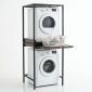 Kệ máy giặt máy sấy 80x77x200cm có khay trượt để đồ giặt KMG68016