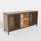 Tủ trang trí cửa lưới 160x45x80cm gỗ cao su KTB68229