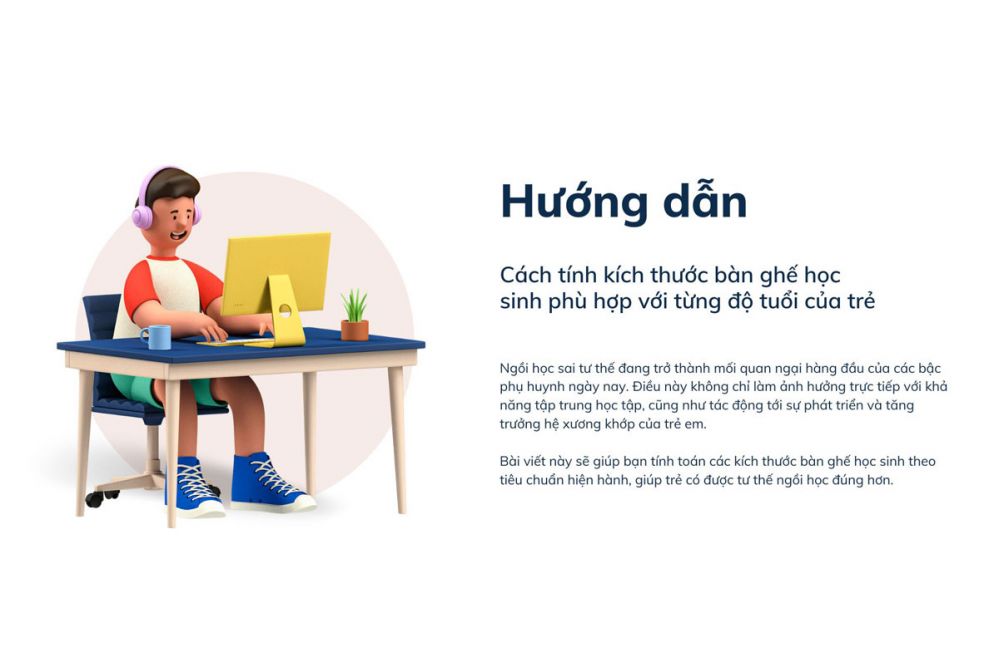 Những nguy cơ khi lựa chọn kích thước bàn ghế học sinh không đúng chuẩn