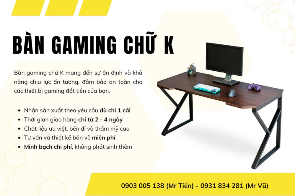 Top 10 mẫu Bàn Gaming Chữ K bán chạy 2024