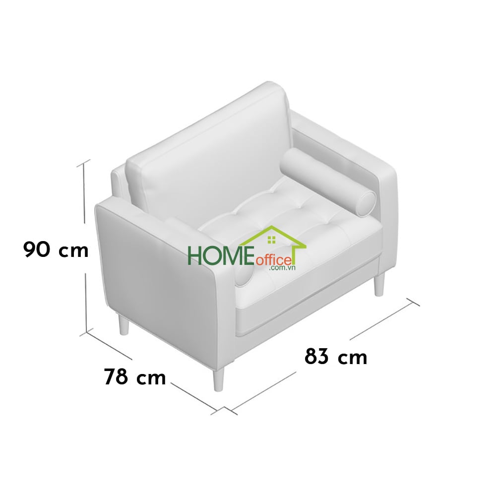 Chi tiết kích thước ghế sofa đơn