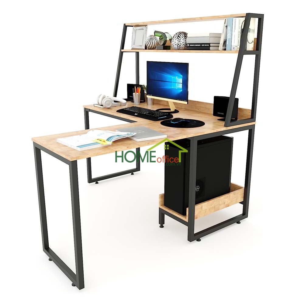 Bàn Máy Tính chữ L Kết Hợp Kệ Sách Đẹp, Hiện Đại COD68047