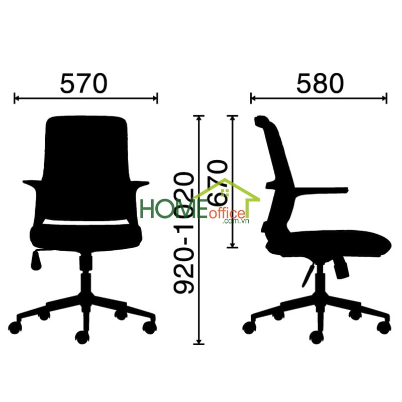 Kích thước chi tiết ghế văn phòng cao cấp