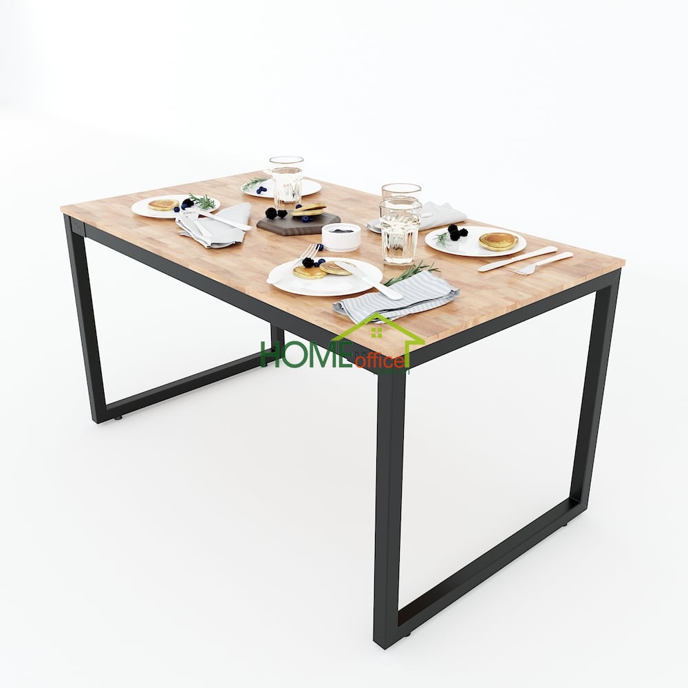 bàn ăn đơn giản mặt gỗ chân sắt